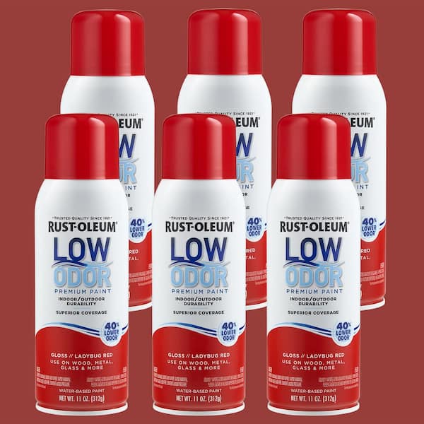 Rust-Oleum Low Odor 11 oz. Gloss Ladybug Red Low Odor Water-Based Spray (Case of 6)
