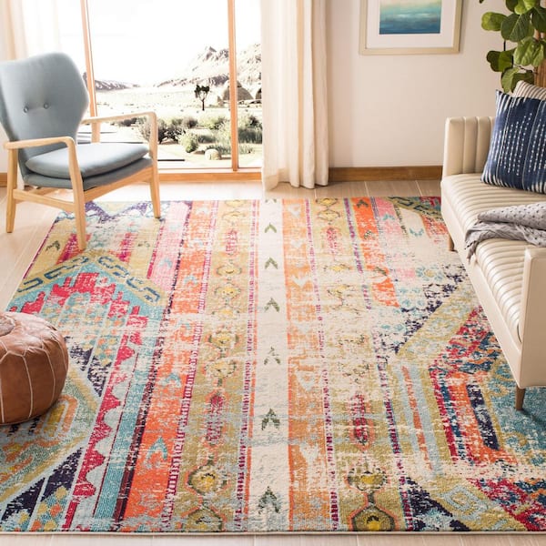 Monaco Multi 8 ft. x 10 ft. Distressed Area Rug