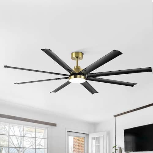 Gabriel 6 ft. Indoor Gold/Black Ceiling Fan with 3-Color-Temperature LED Light with Remote Included Ceiling Fans With Lights