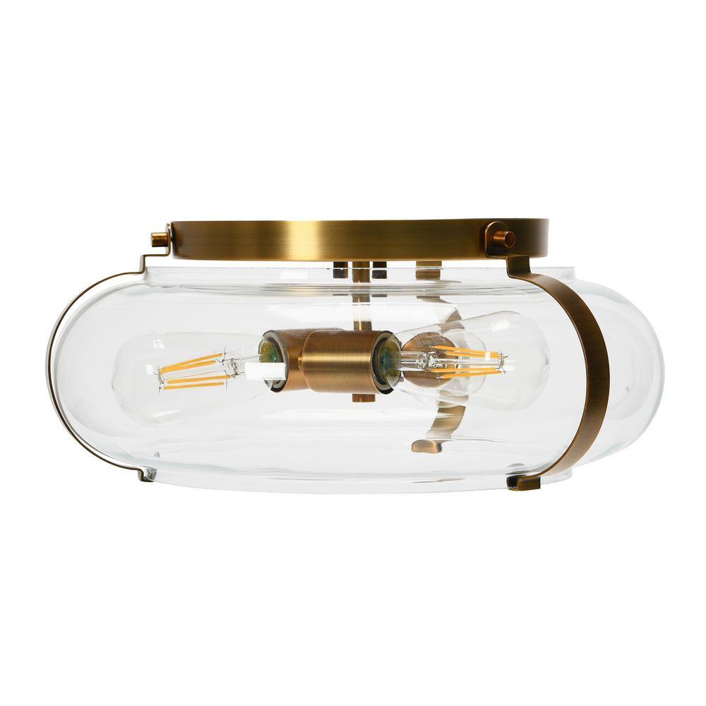 Modern Globe LED Flush Mount Ceiling Light in Brushed Bronze