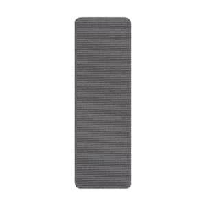 Diego Solid Gray 20 in. x 59 in. Non-Slip Rubber Back Runner Rug