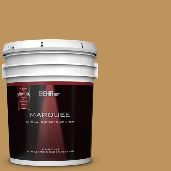 BEHR MARQUEE 5 gal. #UL160-3 Gold Torch Flat Exterior Paint and Primer in One