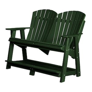Heritage Turf Green Plastic Outdoor Double High Adirondack Chair