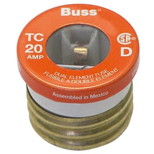 T Series 20 Amp Carded Plug Fuses (2-Pack)