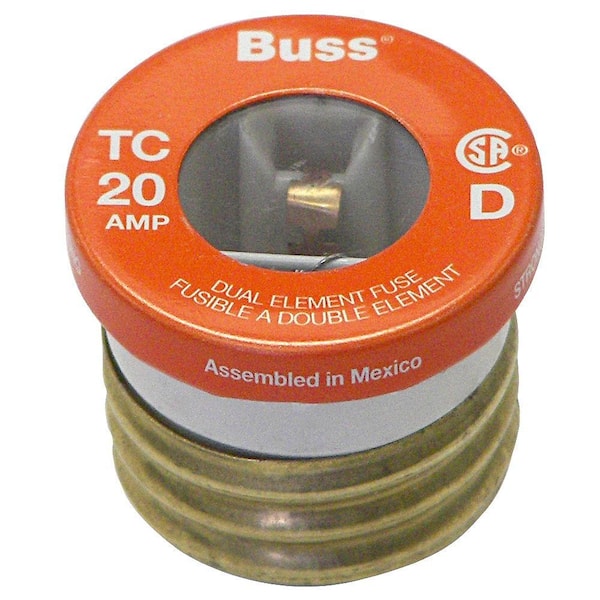 Cooper Bussmann T Series 20 Amp Carded Plug Fuses (2-Pack)