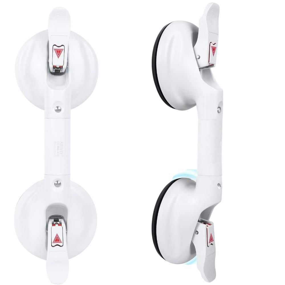 15 in. Shower Grab Bar, Portable Bathroom Handle with Strong Suction Cups, 300 lbs. Capacity, No Drilling in White price history on PriceWatchPro