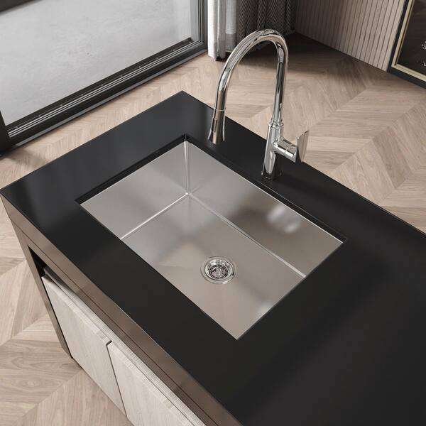 Coporesell 27 in. Undermount Single Bowl 20-Gauge Gray Stainless