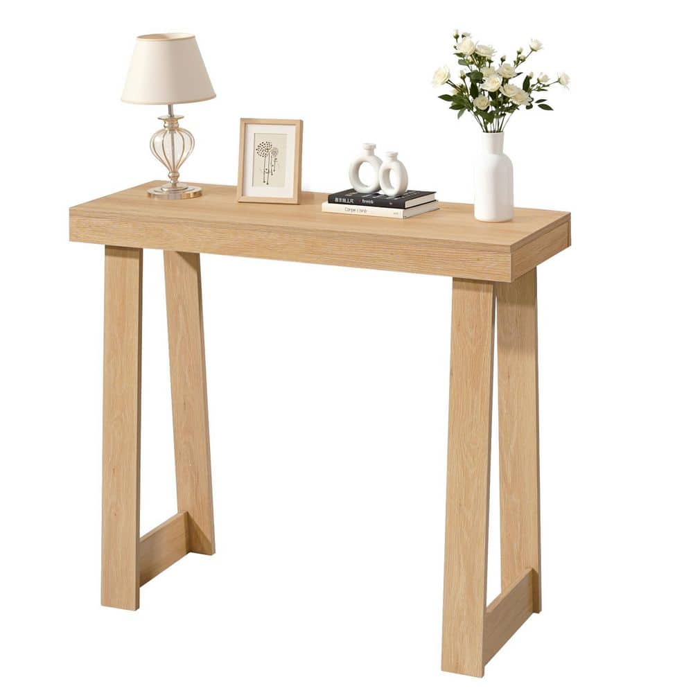 36 in. Console Table, Modern & Wooden Rectangle Desk, Narrow Long Sofa Table Accent Stand, Easy Assembly, Burlywood price history on PriceWatchPro