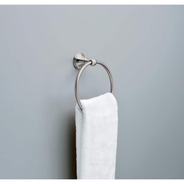Crestfield 5-Piece Bath Hardware Set 18, 24 in. Towel Bars, Toilet Paper Holder, Towel Ring, Towel Hook, Brushed Nickel