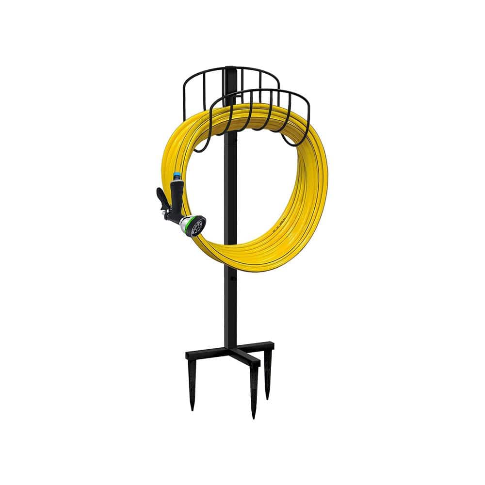 ITOPFOX Metal Hose Stand Freestanding Garden Hose Holder for Outside Yard Lawn