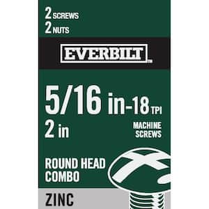 5/16 in.-18 x 2 in. Combo Round Head Zinc Plated Machine Screw (2-Pack)