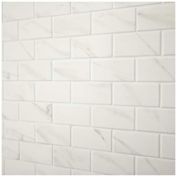 Daltile Selwyn Bianco Calacatta Brick Joint 12 in. x 12 in. x 6.35mm Glazed Ceramic Mosaic Wall Tile (0.83 sq. ft. / piece) Daltile Selwyn Bianco Calacatta Brick Joint 12 in. x 12 in. x 6.35mm Glazed Ceramic Mosaic Wall Tile (0.83 sq. ft. / piece)
