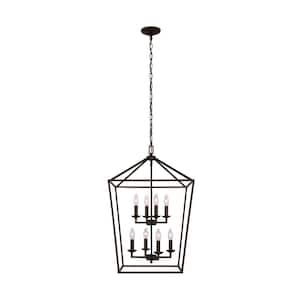 Weyburn 8-Light Bronze Caged Farmhouse Chandelier for Dining Room