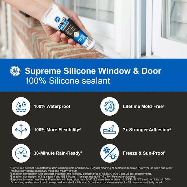 Supreme Silicone Caulk 2.8 oz. WandD Sealant Clear