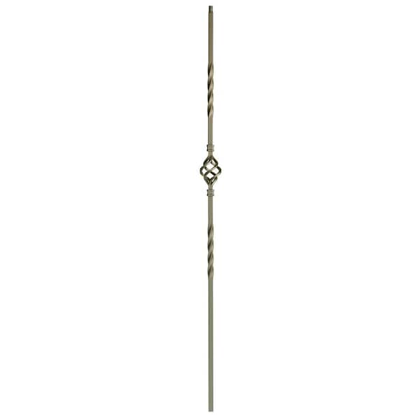 WM Coffman 44 in. x 1/2 in. Flat Black Single Basket Hollow Iron Baluster