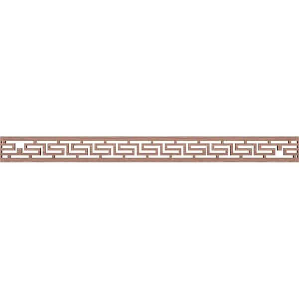 Ekena Millwork Tulum Fretwork 0.375 in. D x 46.375 in. W x 4 in. L Walnut Wood Panel Moulding