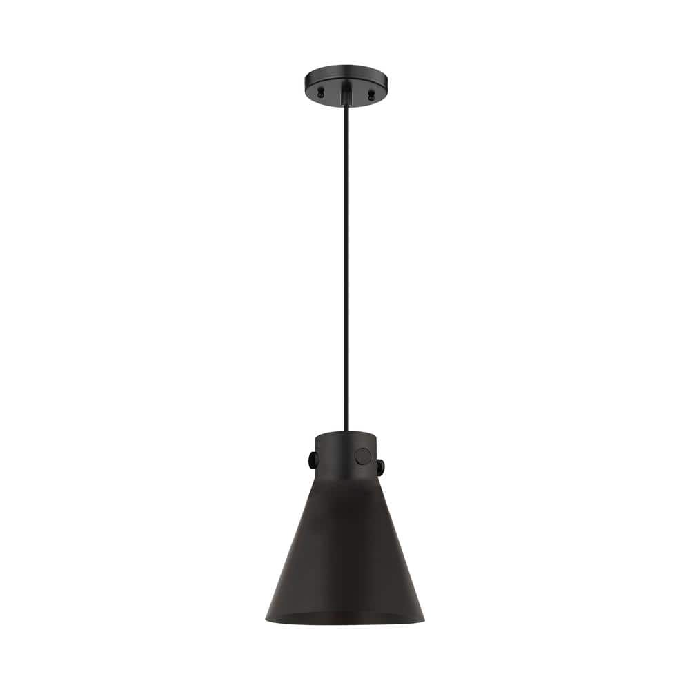 Newton Cone 100-Watt 1-Light Matte Black Shaded Pendant Light with Metal Shade price history on PriceWatchPro
