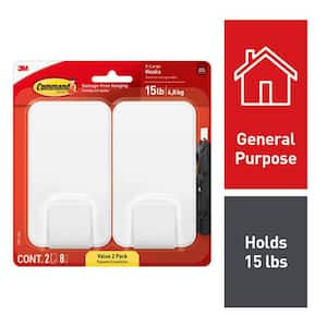 Self-Adhesive Hooks - Plastic - 0.5 lb - 3PK