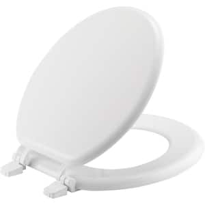 Round Closed Front Wood Toilet Seat in White