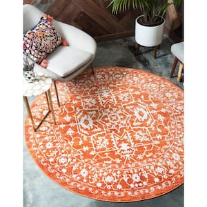 New Classical Olympia Terracotta 6' 0 x 6' 0 Round Rug