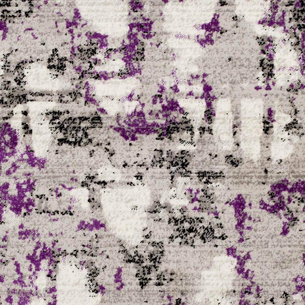 Elysian Grey & Purple Medallion Synthetic Area Rug - 5'1" x 7'6"