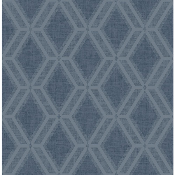 Advantage Mersenne Indigo Geometric Wallpaper Sample