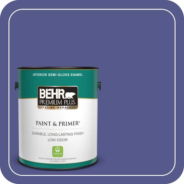 BEHR PREMIUM PLUS 1 gal. #620B-7 Wild Elderberry Semi-Gloss Enamel Low Odor Interior Paint & Primer
