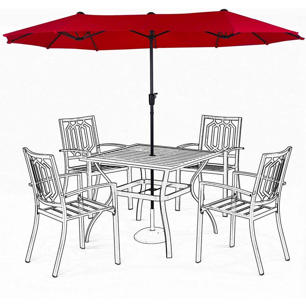 13 ft. Outdoor Market Double Sided Double Patio Umbrella with Crank Strong 