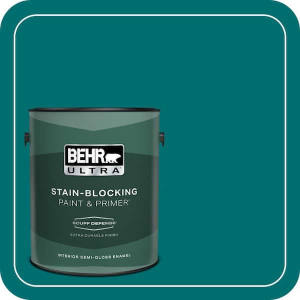 BEHR ULTRA 1 gal. #P460-7 Caribbean Current Extra Durable Semi-Gloss Enamel Interior Paint & Primer