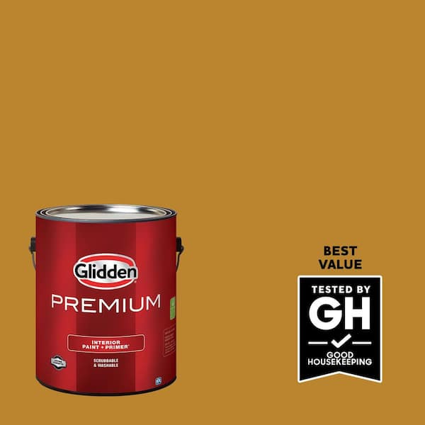 Glidden Premium 1 gal. PPG1208-7 Gothic Gold Satin Interior Latex
