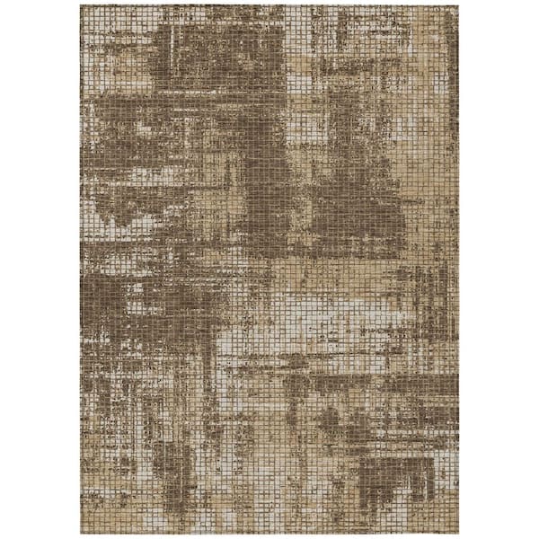 Chantille Machine Washable Indoor/Outdoor Abstract ACN2856 Brown 10 ft. x 14 ft. Area Rug