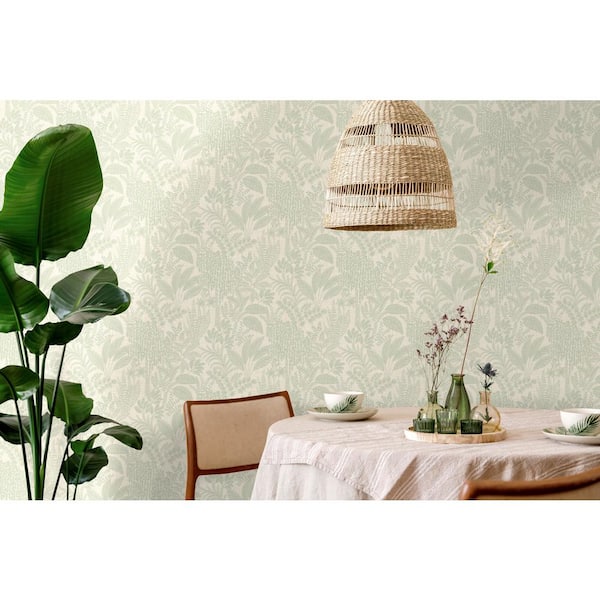 Walls Republic Sage Botanical Oasis Print Non Woven Non-Pasted Textured Wallpaper 57 Sq. Ft.
