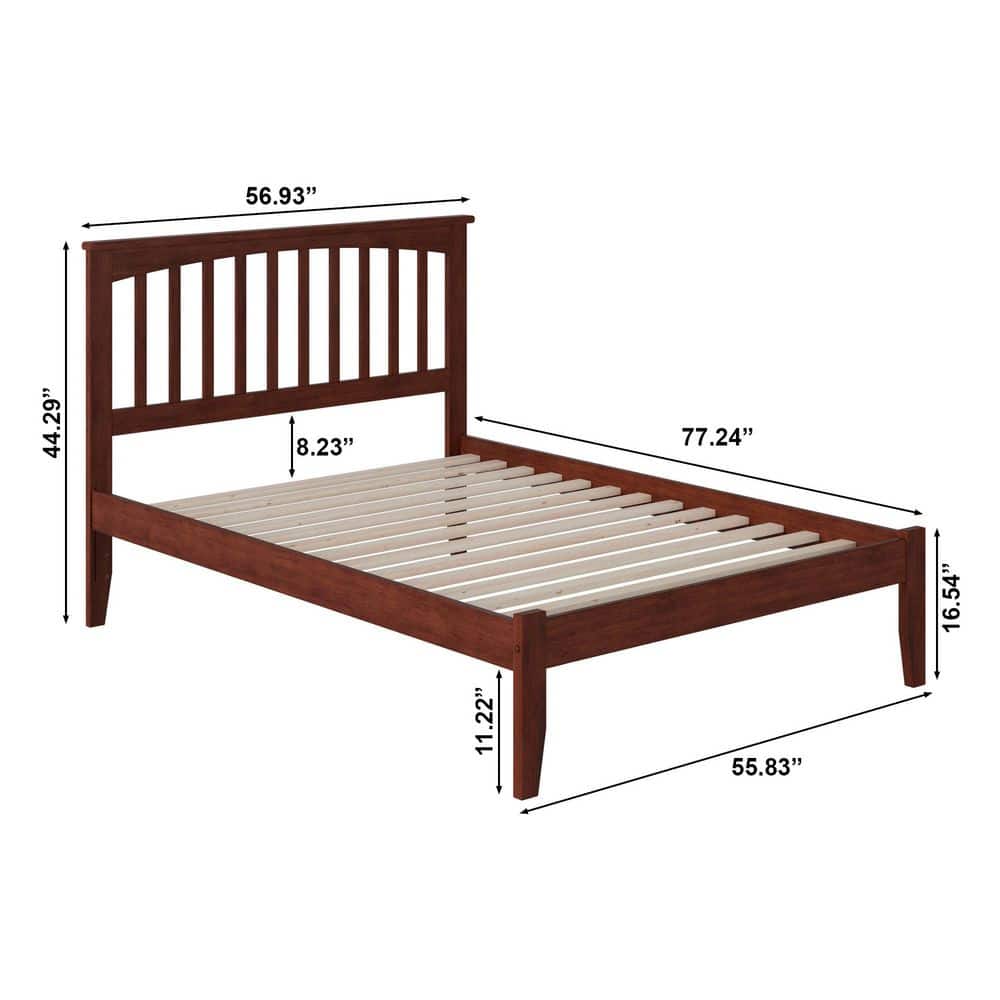 Mission Walnut Brown Solid Wood Frame Queen Platform Bed - thumbnail 6