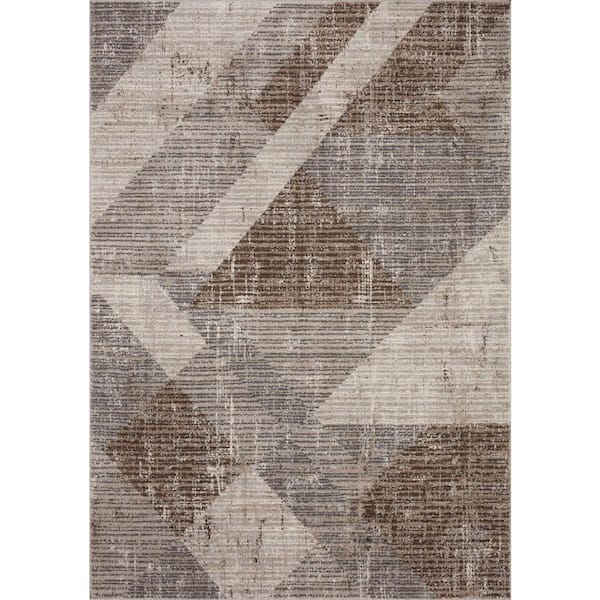 LOLOI II Austen Stone/Bark 11 ft. 2 in. x 15 ft. Modern Abstract Area Rug