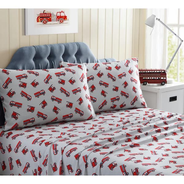 Morgan Home Kute Kids Fire Trucks 30 in. x 20 in. Pillowcases (2-Pack)
