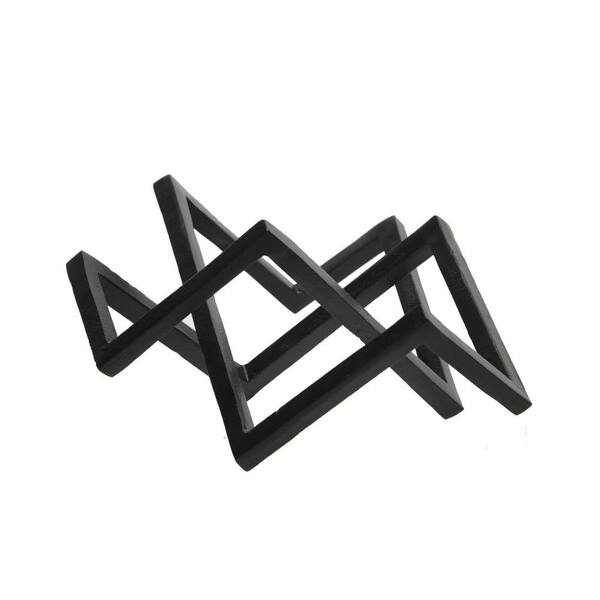 Benjara 15 in. Black Metal Frame Geometric Accent Decor