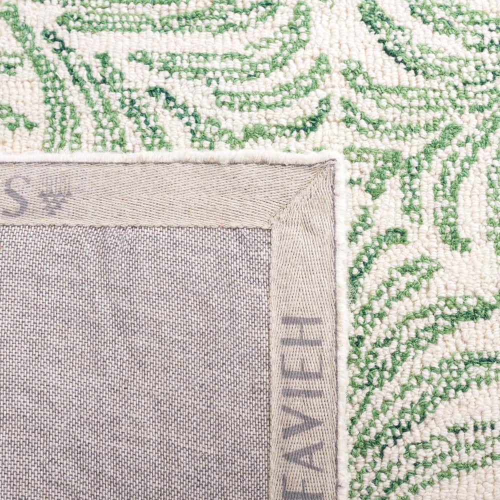 Ivory Floral Elegance Hand-Tufted Wool and Silk Area Rug - 5' x 8'