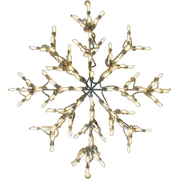  2.5 ft. 100-Light LED Warm White Snowflake Novelty Light