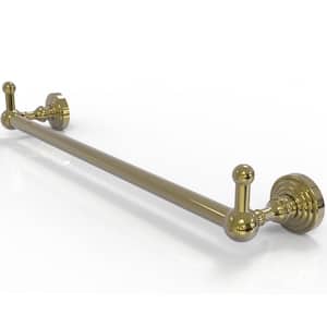 Waverly Place Collection 18 in. Towel Bar with Integrated Hooks in Unlacquered Brass
