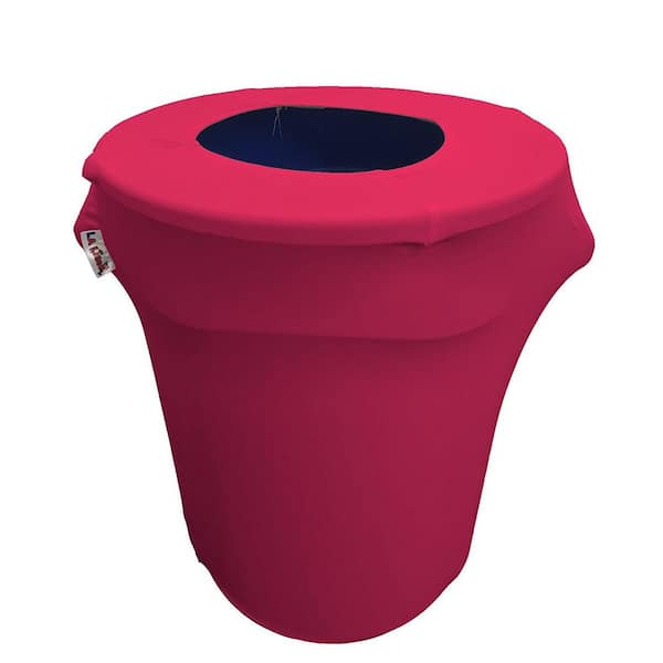 LA Linen Round Fuchsia Stretch for 32 Gal. Trash Can Cover