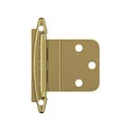 Polished Brass 3/8in (10 mm) Inset Non Self-Closing, Face Mount Hinge (2-Pack)