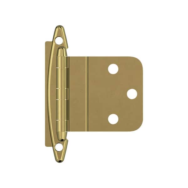 Amerock Polished Brass 3/8in (10 mm) Inset Non Self-Closing, Face Mount Hinge (2-Pack)