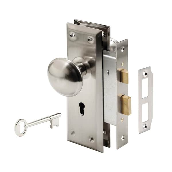 Prime-Line Door Reinforcement Lock, 3 in. Stop, Aluminum Construction,  Satin Nickel Anodized Finish U 10827 - The Home Depot