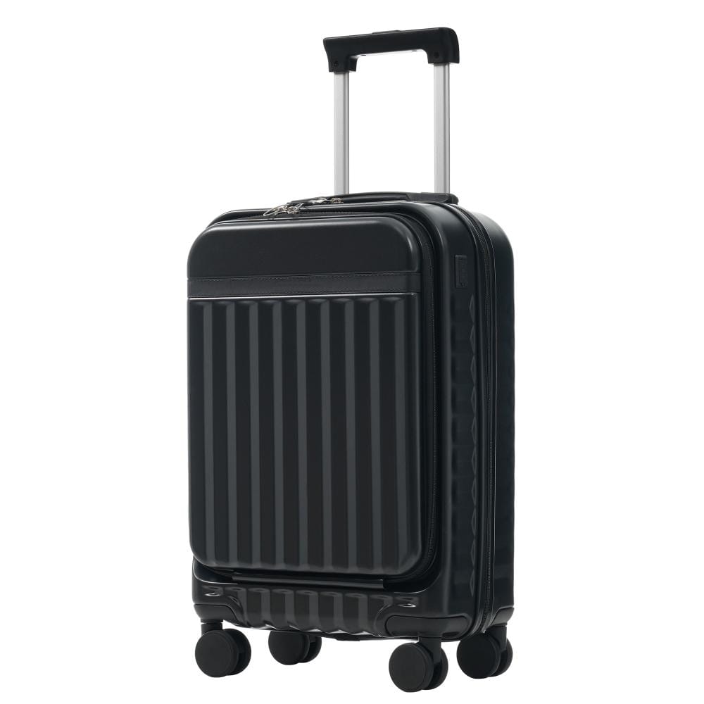 3 Piece Black Front Opening Luggage Set, Hardside Carry on Suitcase with USB Port, Handle Bag Spinner Wheels TSA Lock price history on PriceWatchPro