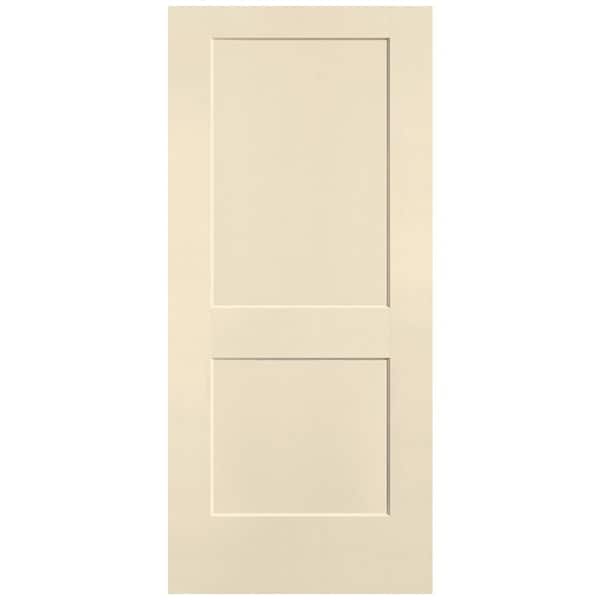 Masonite 36 in. x 80 in. 2-Panel Logan Single Bore Hollow Core Golden Haystack Molded Composite Interior Door Slab