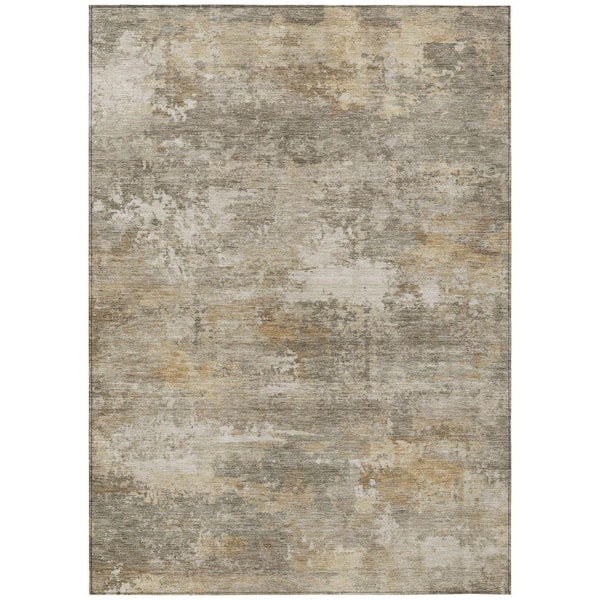 Chantille Machine Washable Indoor/Outdoor Abstract ACN2369 Taupe 9 ft. x 12 ft. Area Rug