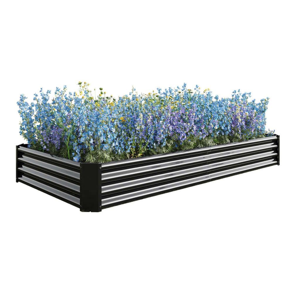 "Rectangle Metal Raised Garden Bed 91.34 in. L x 44.69 in. W x 11.81"" H Galvanized Steel Planter Box forVegetables(Black)" price history on PriceWatchPro