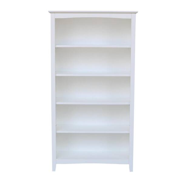 5 Shelf Standard Bookcase With, Home Depot Polar White Bookcase