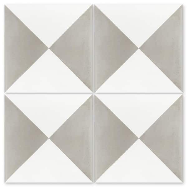 Villa Lagoon Tile Tugboat Featherstone and White/Matte 8 in. x 8 in. Cement Handmade Floor and Wall Tile (Box of 8/3.45 sq. ft.)