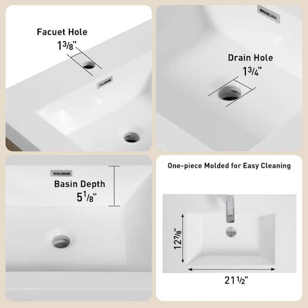 Aionor 36 in. W Single Sink Wall-Mounted Floating Bath Vanity